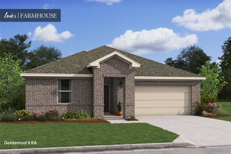 Charming Goldenrod II home design with elevation RA built by K. Hovnanian Homes in beautiful Reserve at Huntsville. (*Artist rendering used for illustration purposes only.)