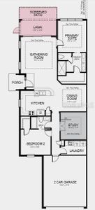 Floor Plan ~ Structural options added include: Extended screened lanai and study in place of flex.