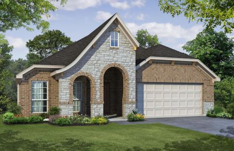 Elevation B with Stone | Concept 2065 at Chisholm Hills in Cleburne, TX by Landsea Homes