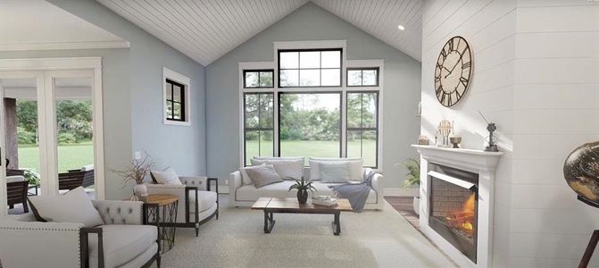 Vaulted ceilings with large windows for all that natural light to shine through your new home!