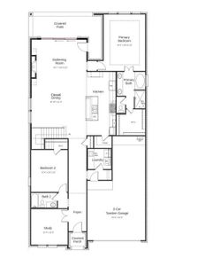 Structural options include: sliding glass door at gathering, media room, gas drop.