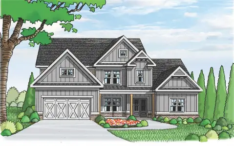New construction Single-Family house 1160 Tupelo Ln, Loganville, GA 30052 plan (GA)Kirkland A.1 3 Front Entry - image