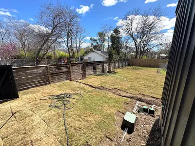 View of yard featuring a fenced backyard