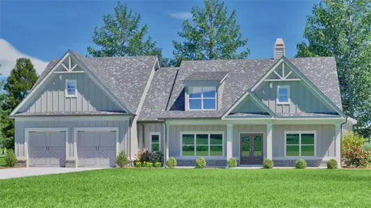 New construction Single-Family house 1412 Willowbend Pl, Monroe, GA 30655 plan (GA) Bentley A.1 3 Front Entry - image