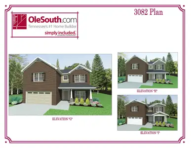 New construction Single-Family house Smyrna, TN 37167 plan 3082 Elevation GHI - image