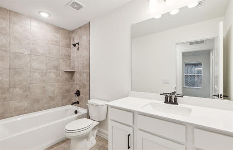 Upgraded secondary bathroom*real home pictured