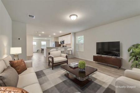 Living room with LVP floors.