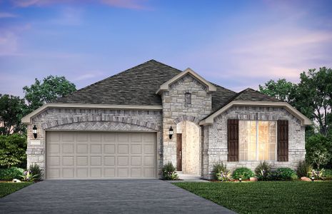 Exterior C, with stone accents and a 2-car garage with extra storage space