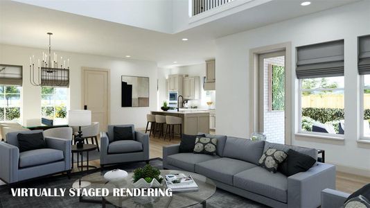 Spacious and light filled, this family room is large enough for the entire family!  VIRTUALLY STAGED RENDERING