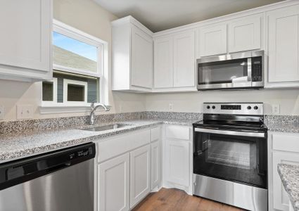 The kitchen of the Blanco has sprawling granite countertops.