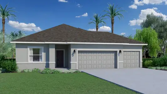 New construction Single-Family house 4436 Kelsey Ln, Micco, FL 32976 plan Biscayne 3 Car - image