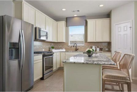 Photo of Pulte model home with same floor plan, not of actual home listed.