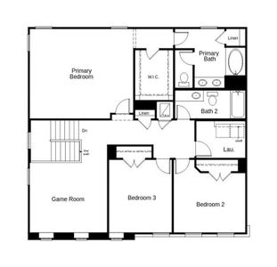 This floor plan features 3 bedrooms, 2 full baths, 1 half bath and over 2,400 square feet of living space.