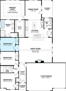 The Juniper III floor plan by K. Hovnanian Homes. 1st Floor shown. *Prices, plans, dimensions, features, specifications, materials, and availability of homes or communities are subject to change without notice or obligation.