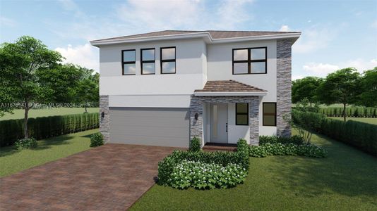 New construction Single-Family house 1346 Ne 1St Street, Homestead, FL 33033 The Grandcourt- photo 0