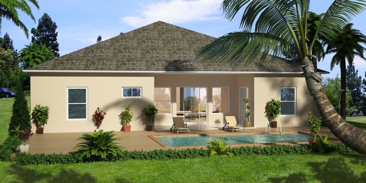 A showcase of a new construction home by Port St Lucie Pool Homes, highlighting their design and quality (Image 3).