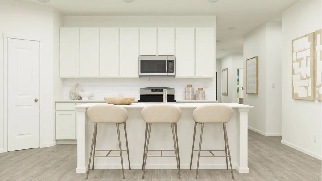 Furnished interior in a model home at Winfield Park: Coastline in Hutto (Image 6).