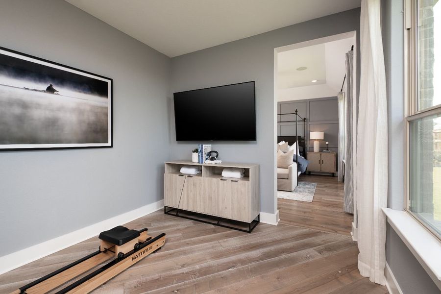 Furnished interior in a model home at View at the Reserve in Mansfield (Image 26).