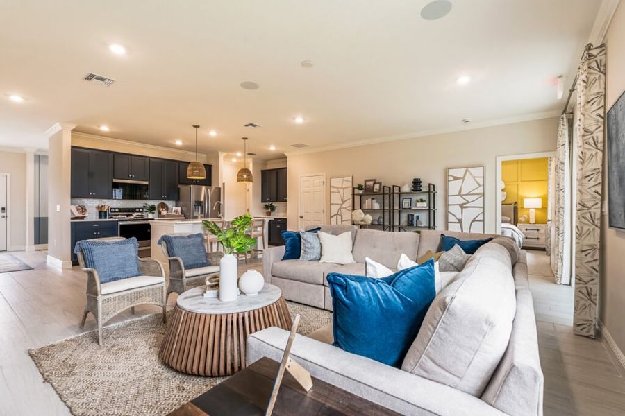 Furnished interior in a model home at South Gulf Cove in Port Charlotte (Image 7). Furnished interior in a model home at South Gulf Cove in Port Charlotte (Image 7).