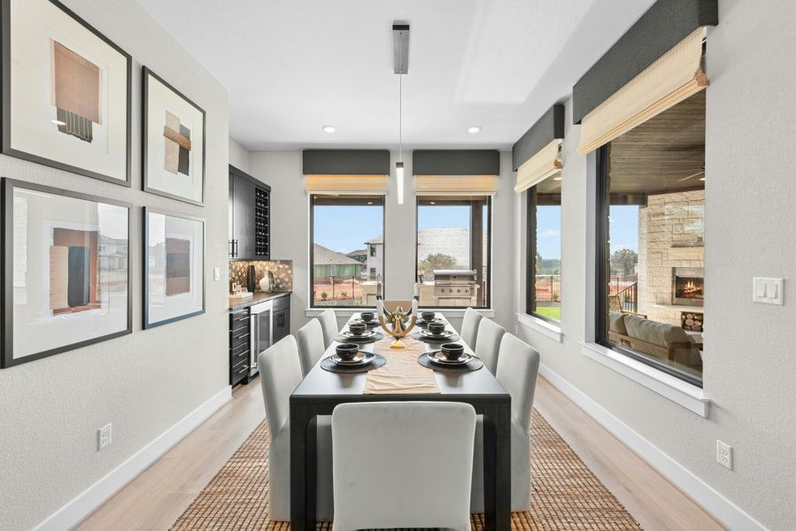 Furnished interior in a model home at Caliterra in Dripping Springs (Image 26).