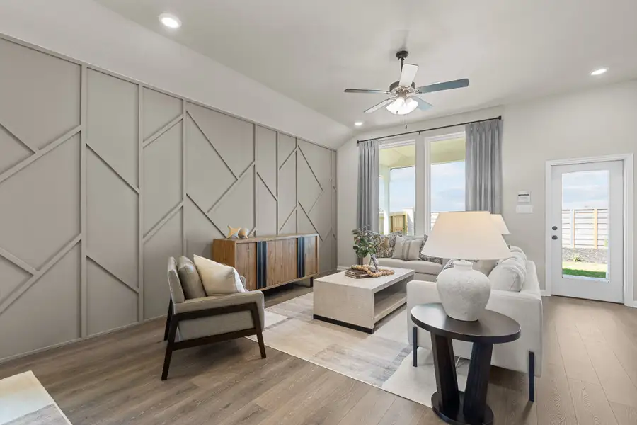 Furnished interior in a model home at Saddle Creek Ranch in Cibolo (Image 6).