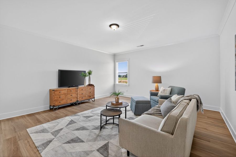Furnished interior in a model home at Alcovy Overlook in Dacula (Image 7).