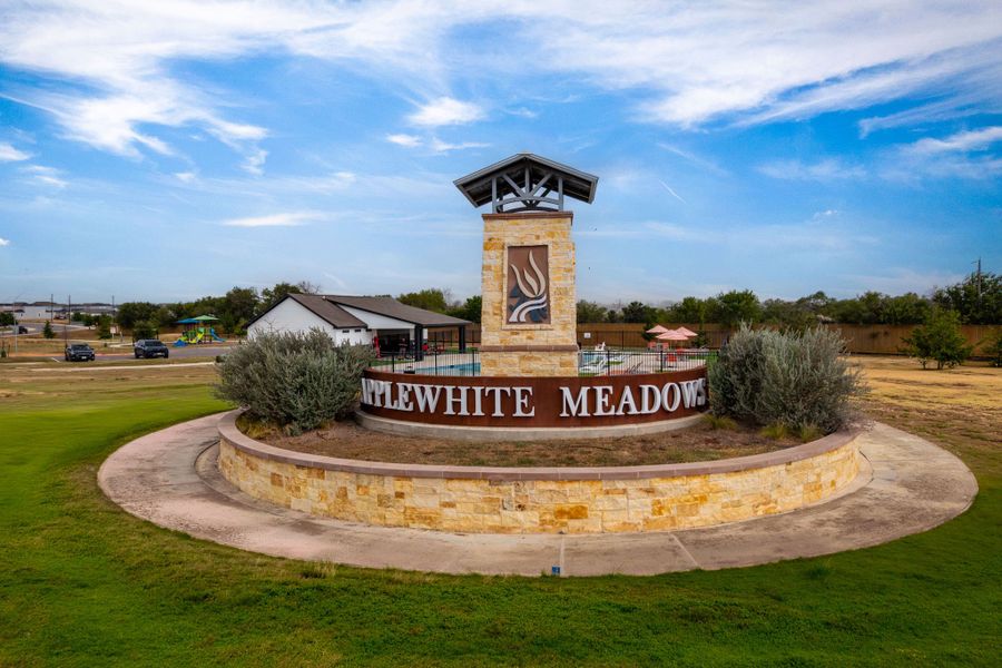 Entrance to the Applewhite Meadows community in San Antonio, TX, featuring signage and landscaping (Image 2).