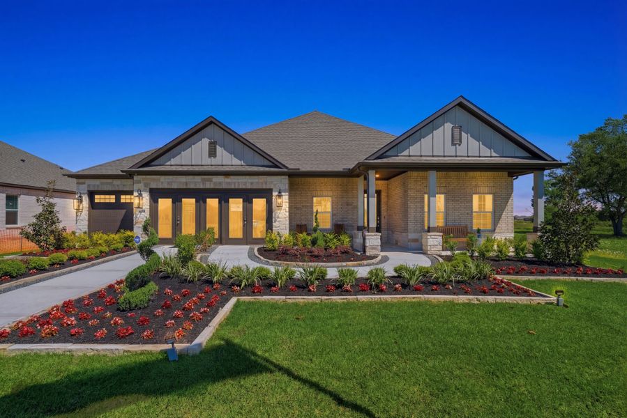 A house with a large front yard.