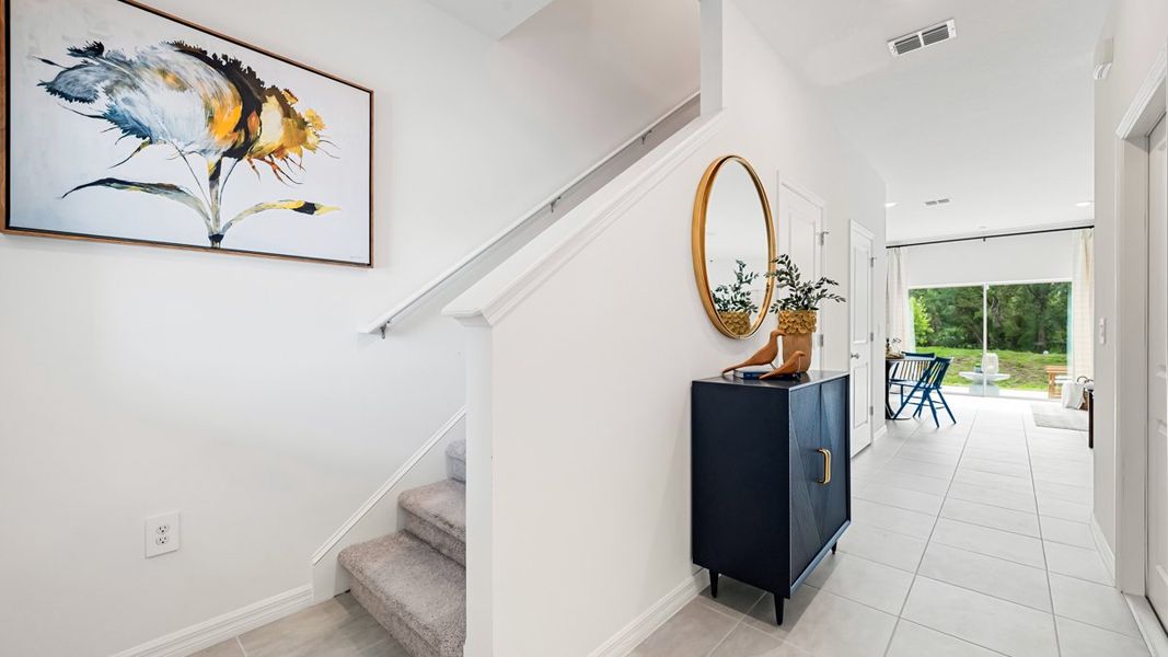 Furnished interior in a model home at The Towns at Skye Ranch in Sarasota (Image 43).
