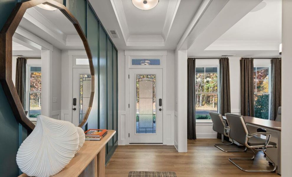 Furnished interior in a model home at Fiddler's Ridge in Advance (Image 5).