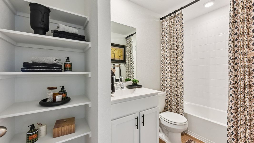 Furnished interior in a model home at Palomino in Manor (Image 41).