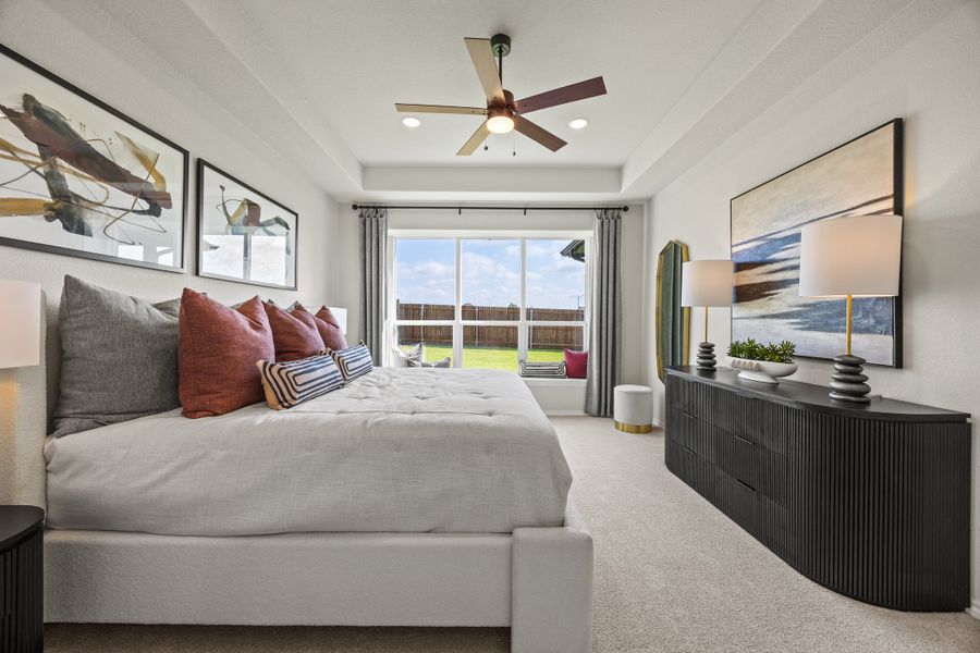 Furnished interior in a model home at El Dorado in Granbury (Image 15).