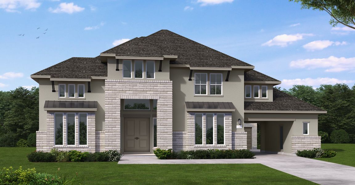 Front exterior of a home in the Towne Lake 80' community, located in Cypress, TX (Image 12). Front exterior of a home in the Towne Lake 80' community, located in Cypress, TX (Image 12).