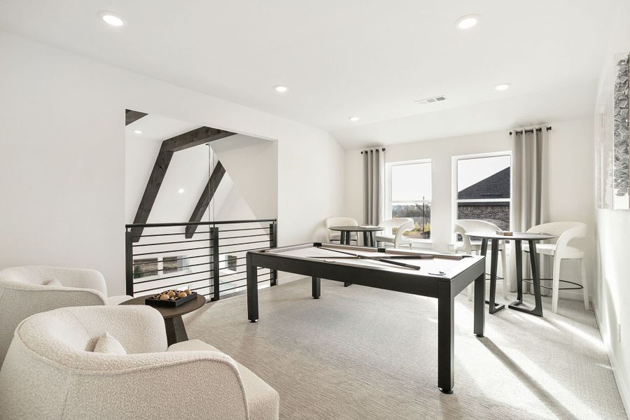 Furnished interior in a model home at Lily Creek at Sutton Fields in Aubrey (Image 70).