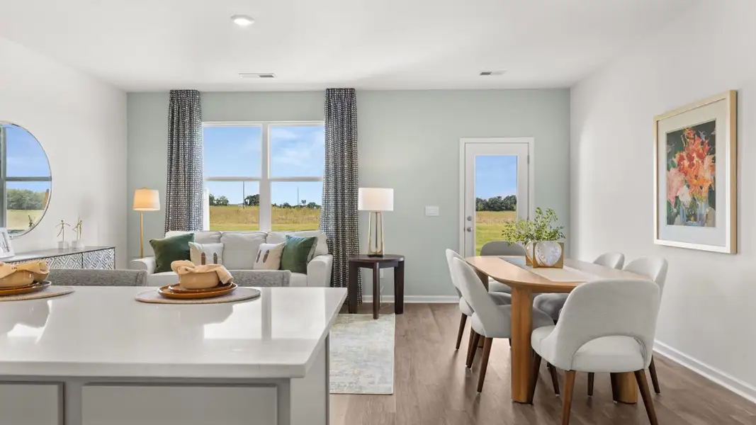 Furnished interior in a model home at The Gables at Agricultural Village in Perry (Image 4).