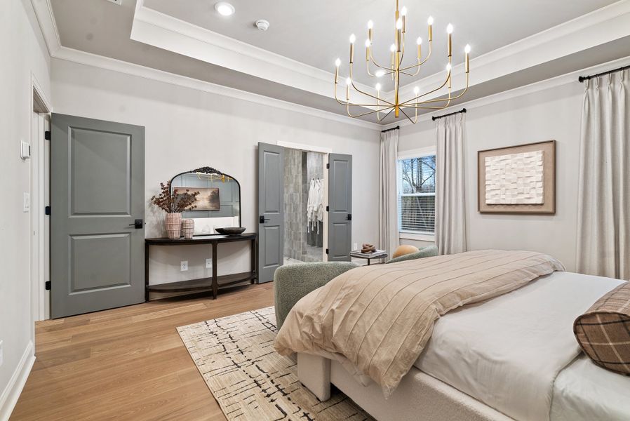 Furnished interior in a model home at Palisades in Cumming (Image 26).