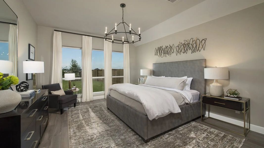 Furnished interior in a model home at Lakes Of Cane Island 55' in Katy (Image 7).