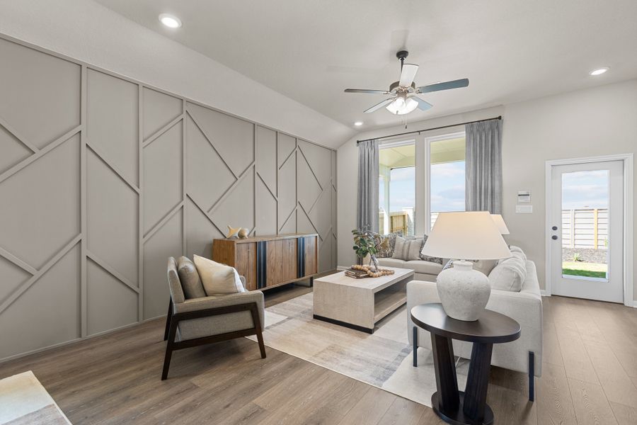 Furnished interior in a model home at Saddle Creek Ranch in Cibolo (Image 15).