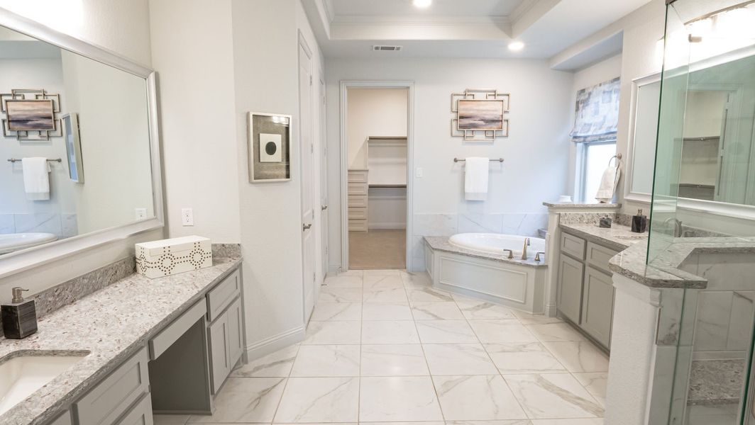 Furnished interior in a model home at La Frontera in Fort Worth (Image 10).