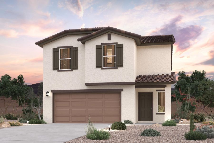 A house with a garage.