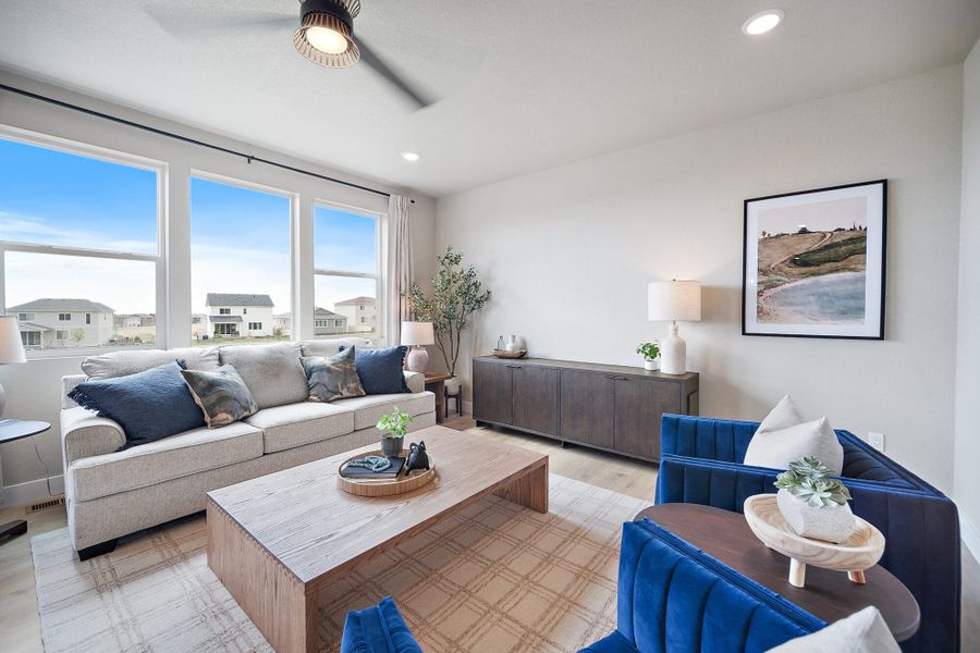 Furnished interior in a model home at Trails at Aspen Ridge-3 in Colorado Springs (Image 15). Furnished interior in a model home at Trails at Aspen Ridge-3 in Colorado Springs (Image 15).