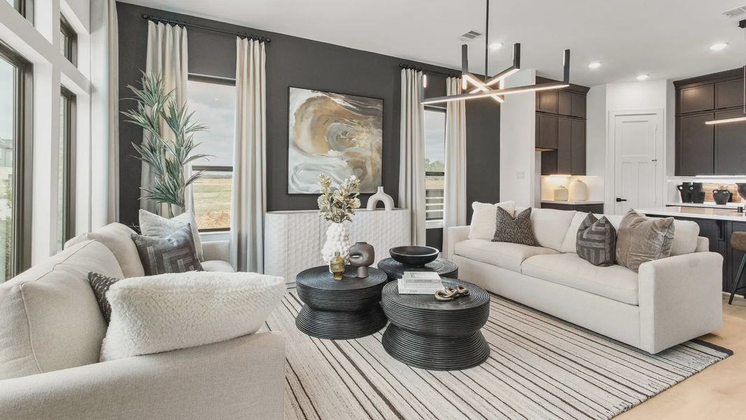 Furnished interior in a model home at Bridgeland Central in Cypress (Image 25).