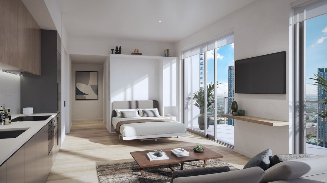 Furnished interior in a model home at 600 Miami Worldcenter in Miami (Image 18).