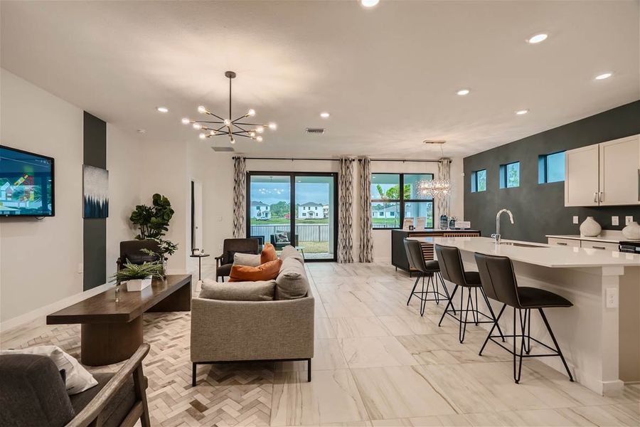 Furnished interior in a model home at Willow Pointe in Stuart (Image 36).