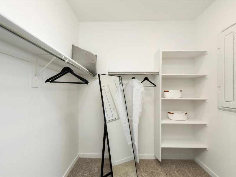 Ezra Select Walk-In Closet modeled at Bella Vista Trails