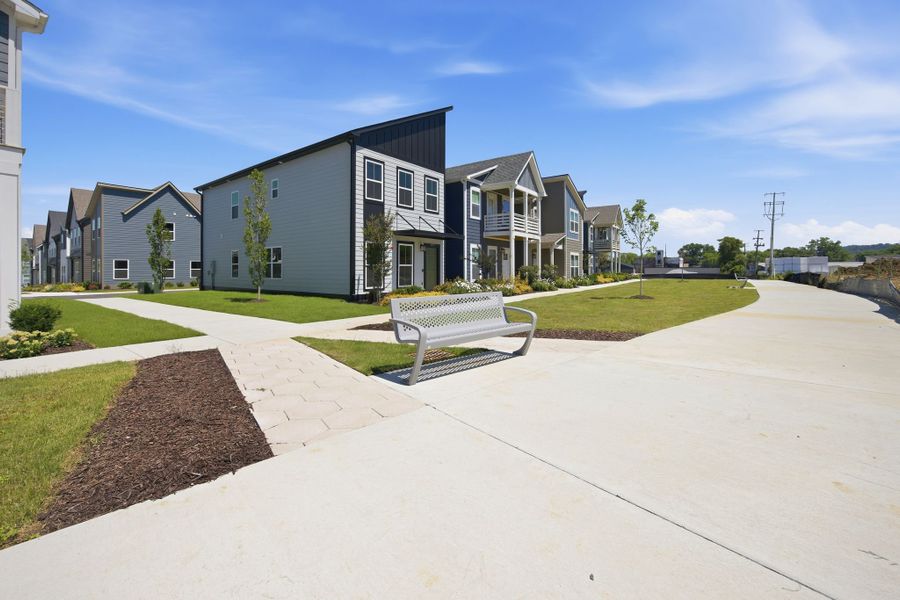 The Parks of Mill Town offers thoughtfully designed new homes in Chattanooga, TN with walkable green spaces, modern architecture and convenient access to downtown Chattanooga.