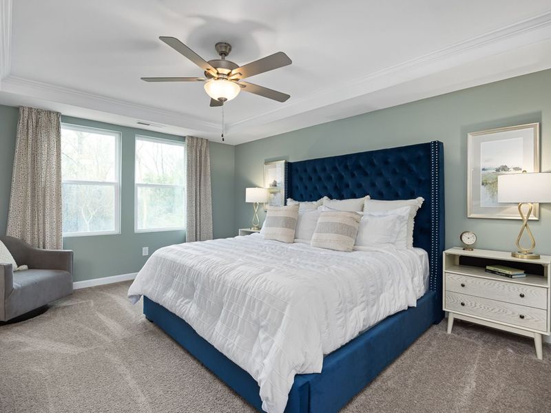 Furnished interior in a model home at Gregory Village Townhomes in Lillington (Image 39).