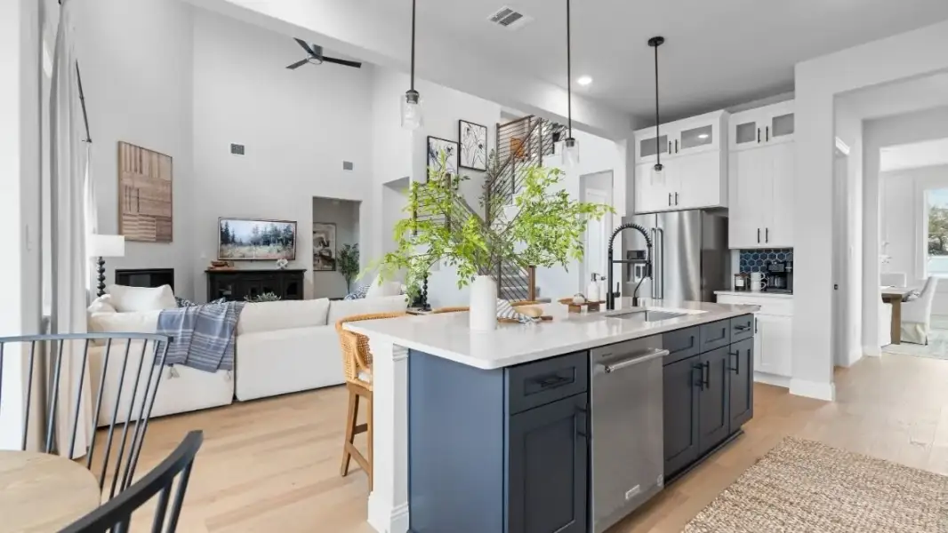 Furnished interior in a model home at White Rock Trail Addition in Dallas (Image 5).