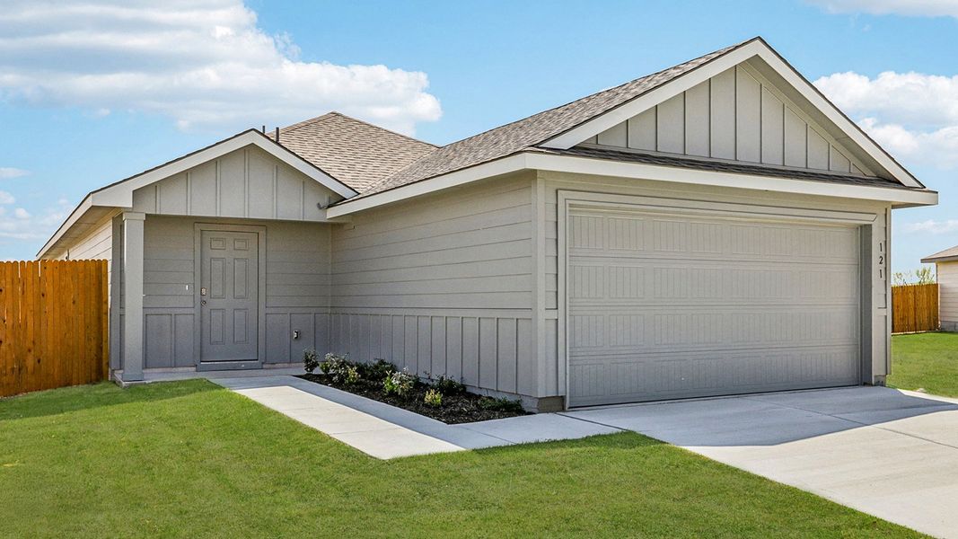 Front exterior of a home in the The Villages at Schwertner Ranch community, located in Jarrell, TX (Image 5).