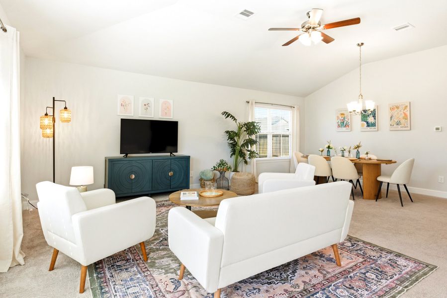 Furnished interior in a model home at Kiber Reserve in Angleton (Image 8).